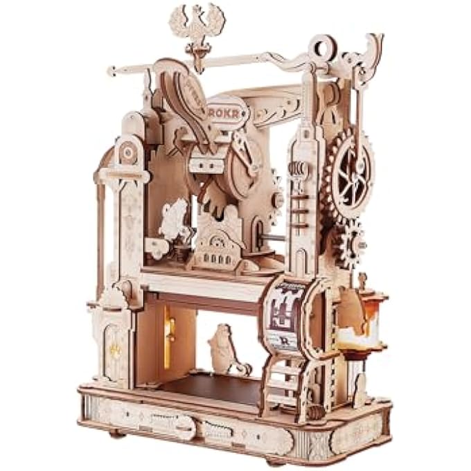 3D PUZZLE FOR ADULTS, WOODEN PUZZLES CLASSIC PRINTING PRESS MODEL BUILDING KITS, DIY WOOD CRAFTS COOL TOYS FOR BIRTHDAY, STEM HOBBIES FOR WOMEN MEN (LK602) - Image 1